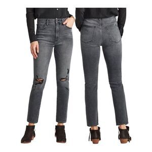 Sam Edelman Black Distressed Straight Leg High Rise Denim Jeans SZ 10/30 BNWT